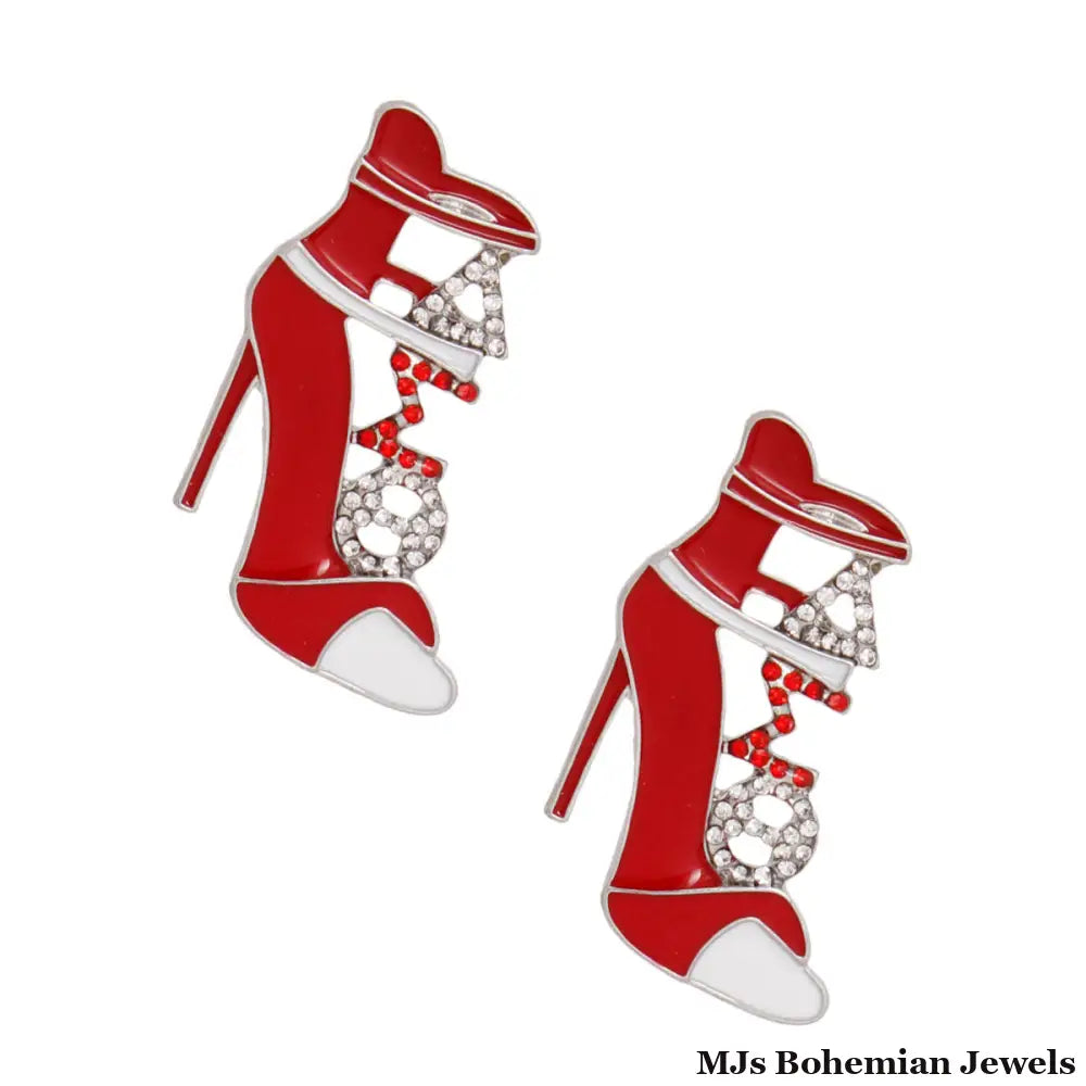 Red White Delta Heel Studs