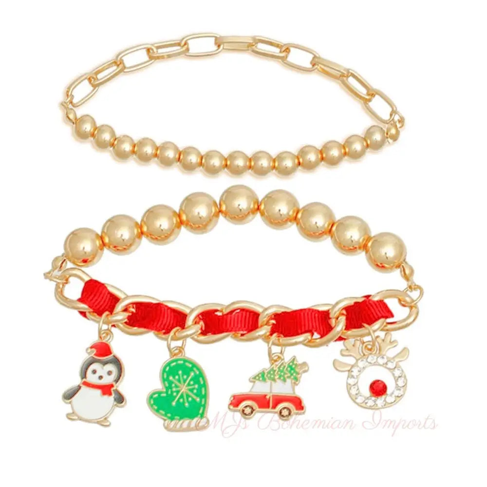 Red Xmas Mitten Bracelets