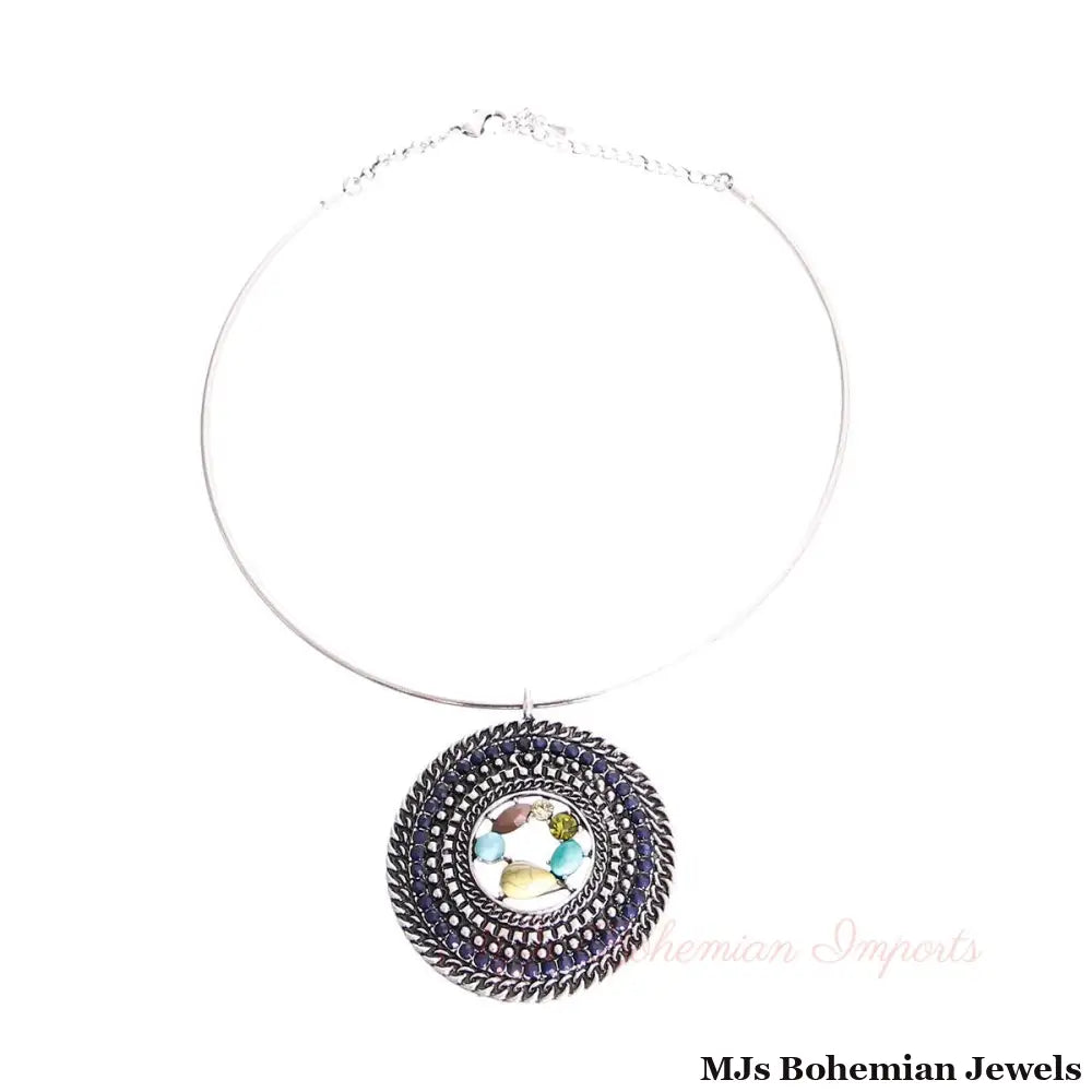 Rigid Braided Chain Pendant Necklace