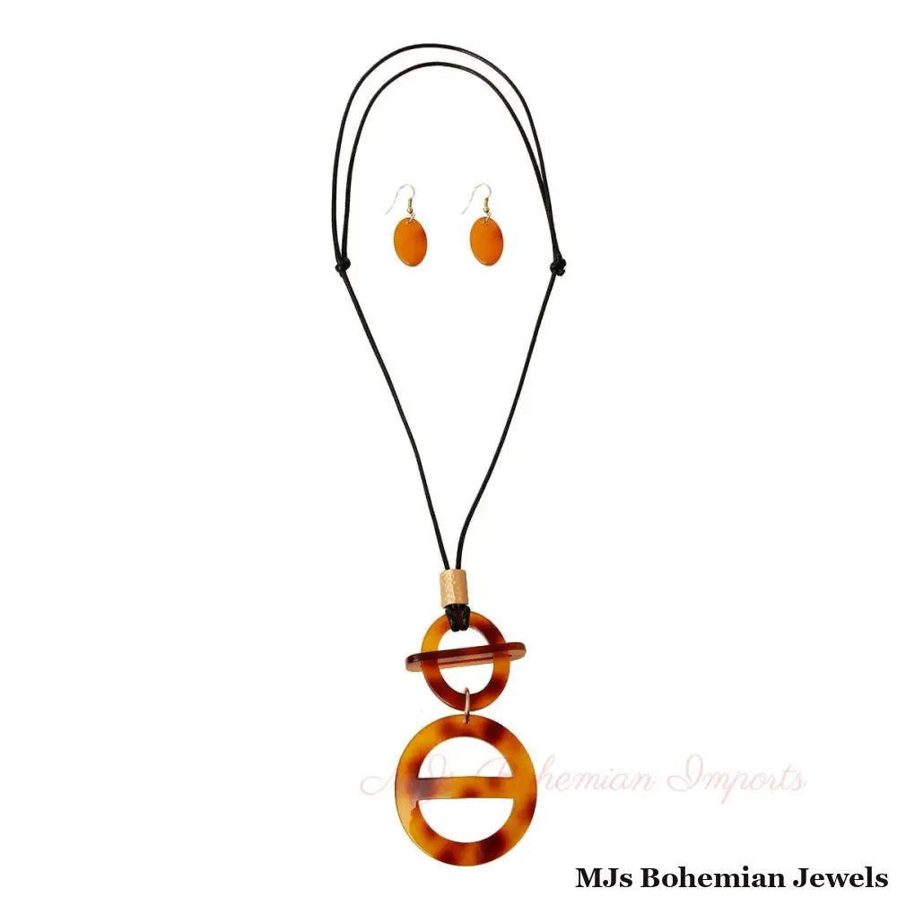 Round Tortoiseshell Pendant Set