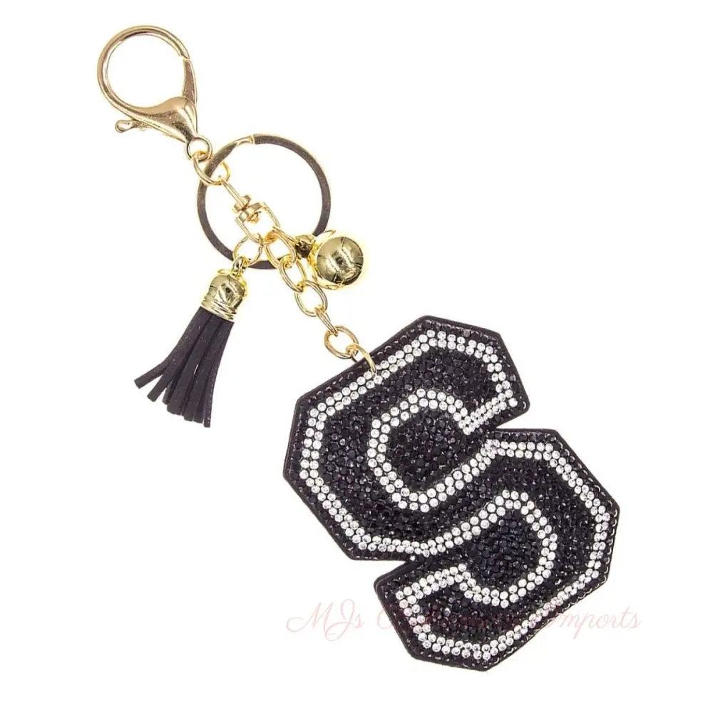 S Black Keychain Bag Charm
