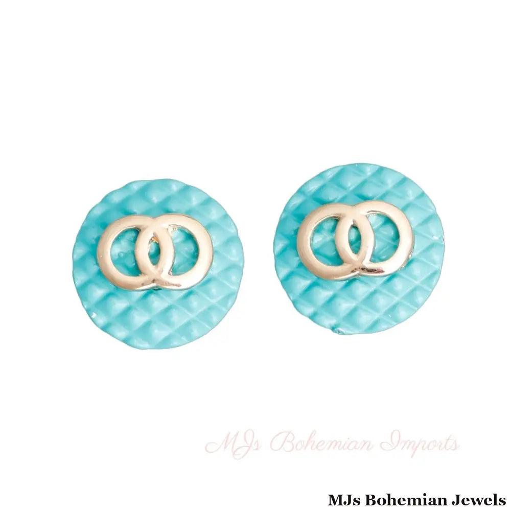 Seafoam Quilted Elegance Studs - Bespoke Style