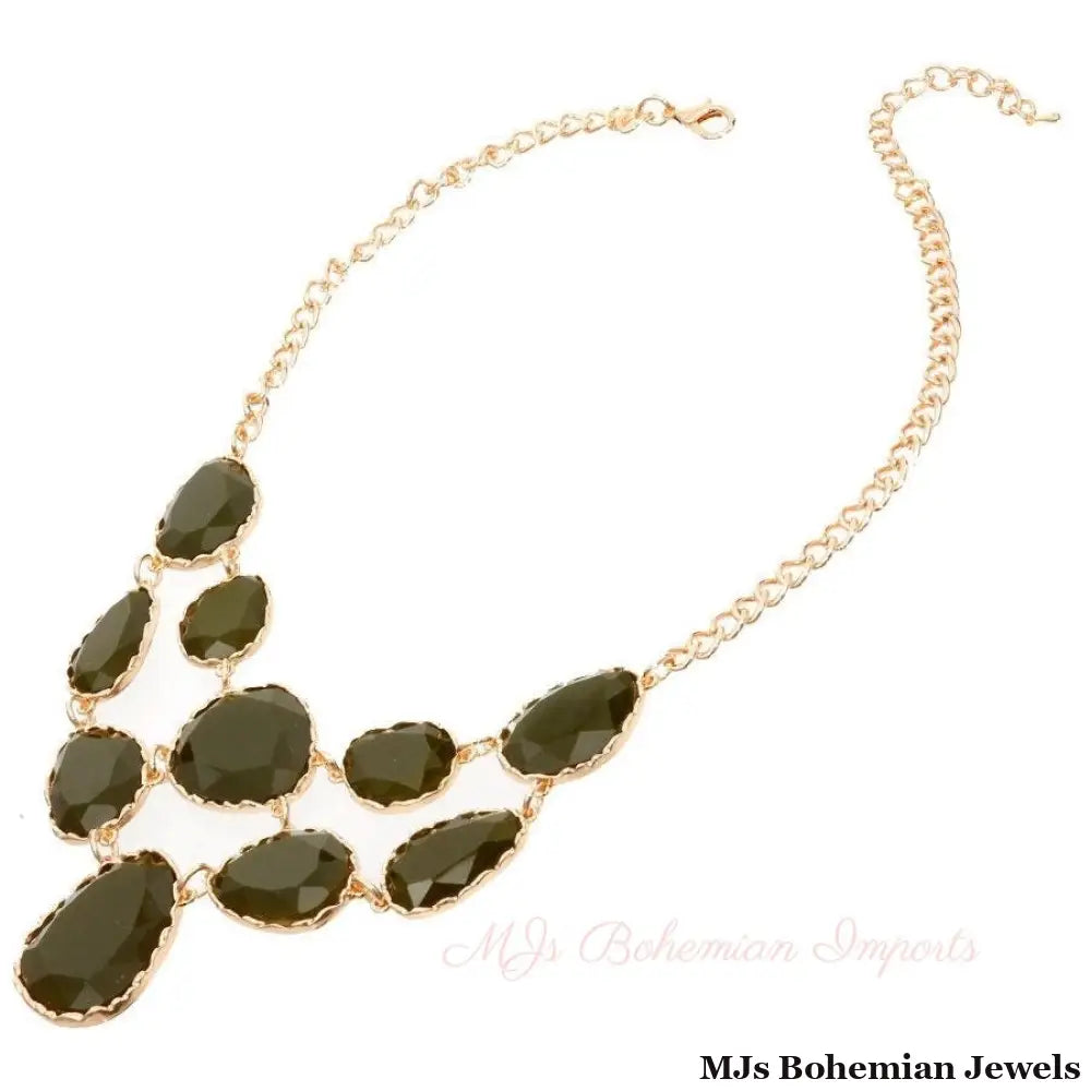 Short Necklace Irregular Resin Teardrop inset