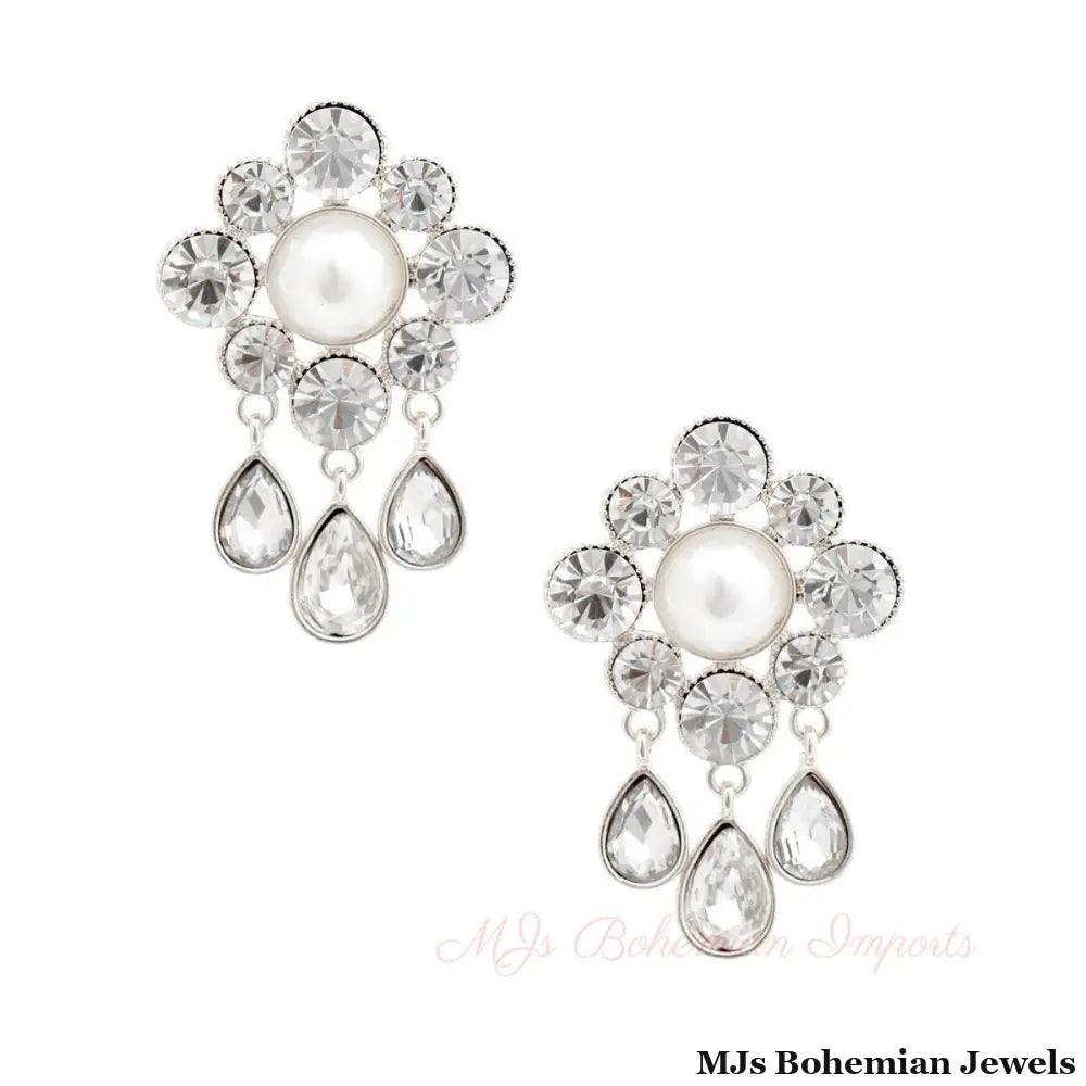 Silver Antique Flower Studs