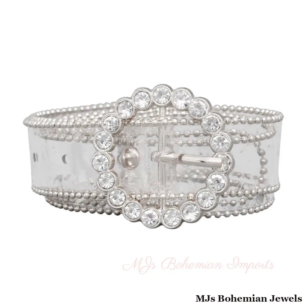 Silver Crystal Transparent Belt