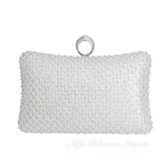 Silver Hardcase Ring Clutch