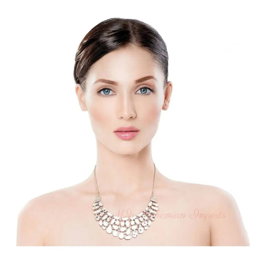 Silver Metal Link Collar Set