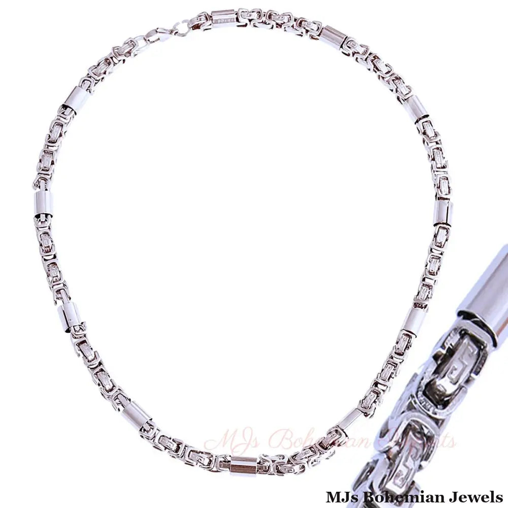 Silver Stainless Steel Rounded Link Chain