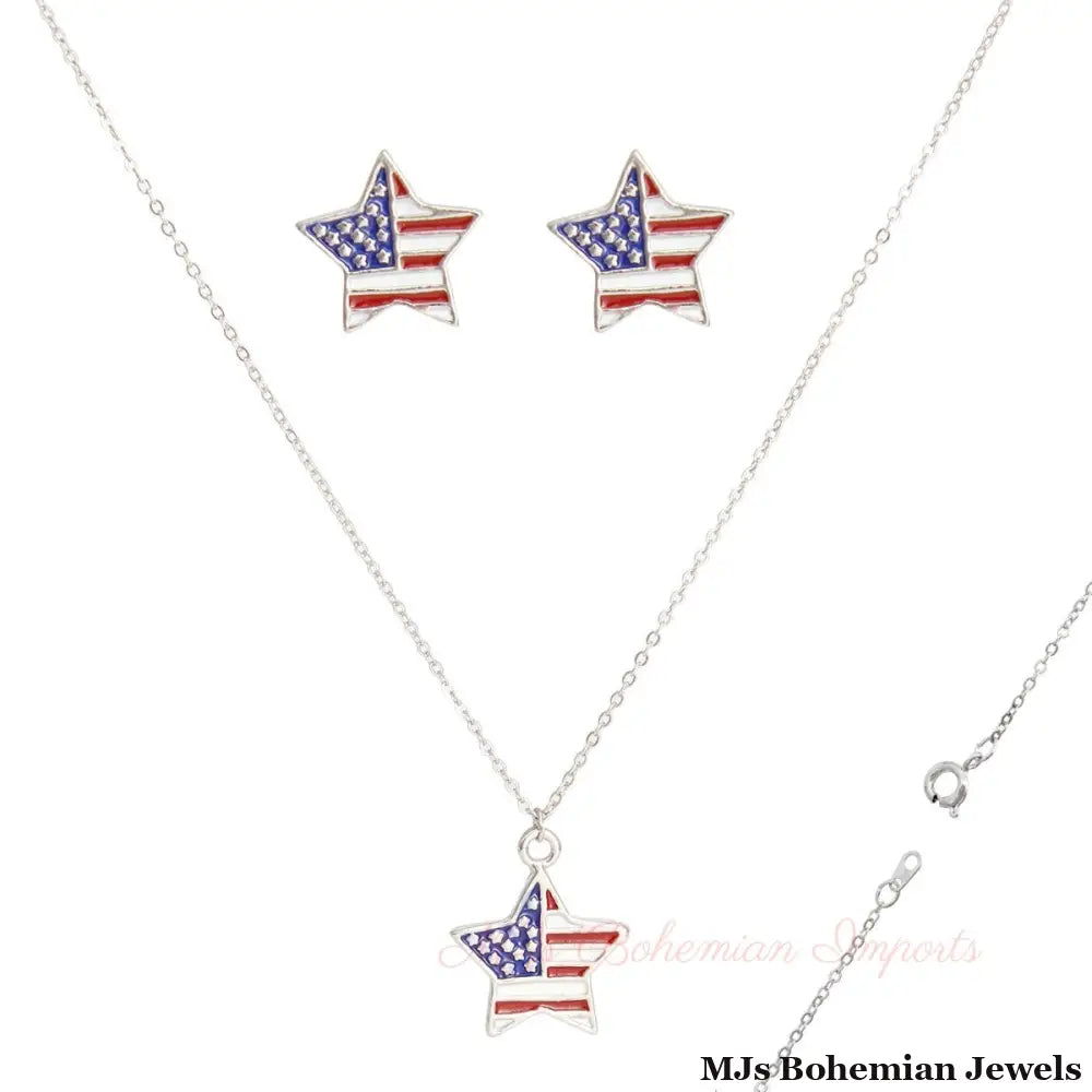 Silver Stars and Stripes Chain Set