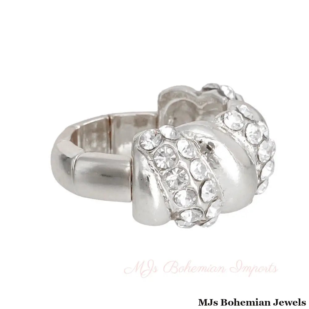 Silver Twisted Swivel Cocktail Ring