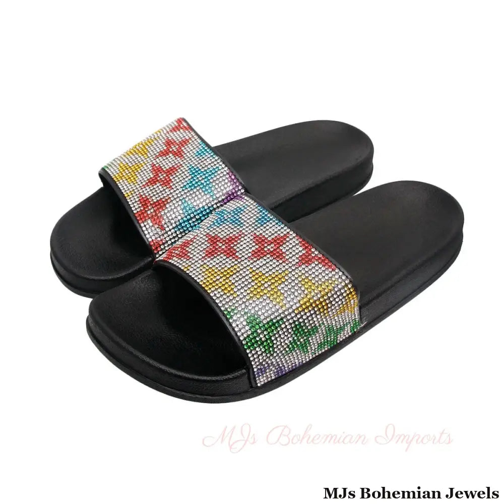 Size 12 Monogram Black Slides