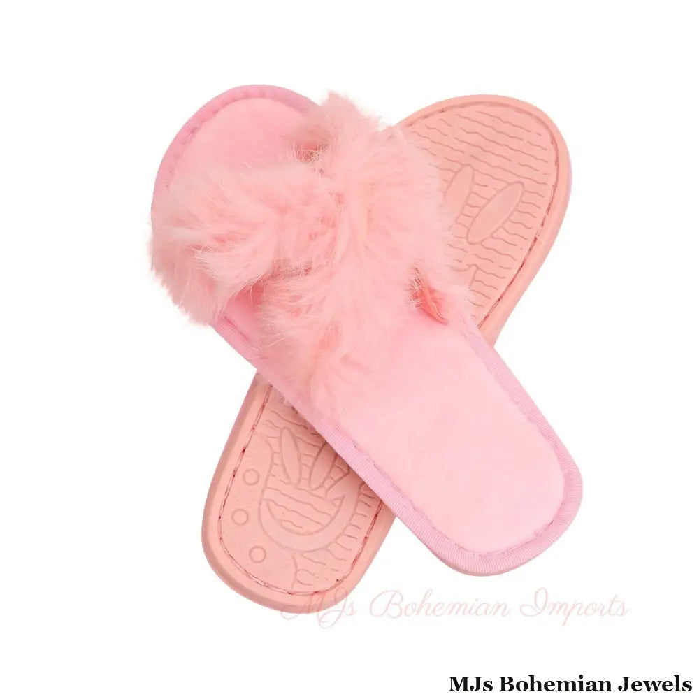 Size Small Pink Fur Slippers