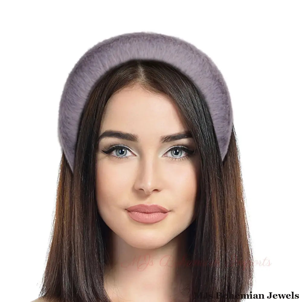 Slate Gray Fur Headband