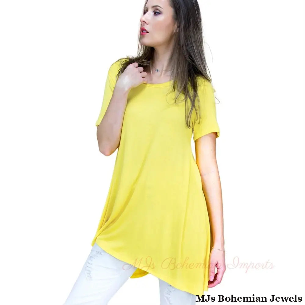 Small Yellow Scoop Neck Tunic