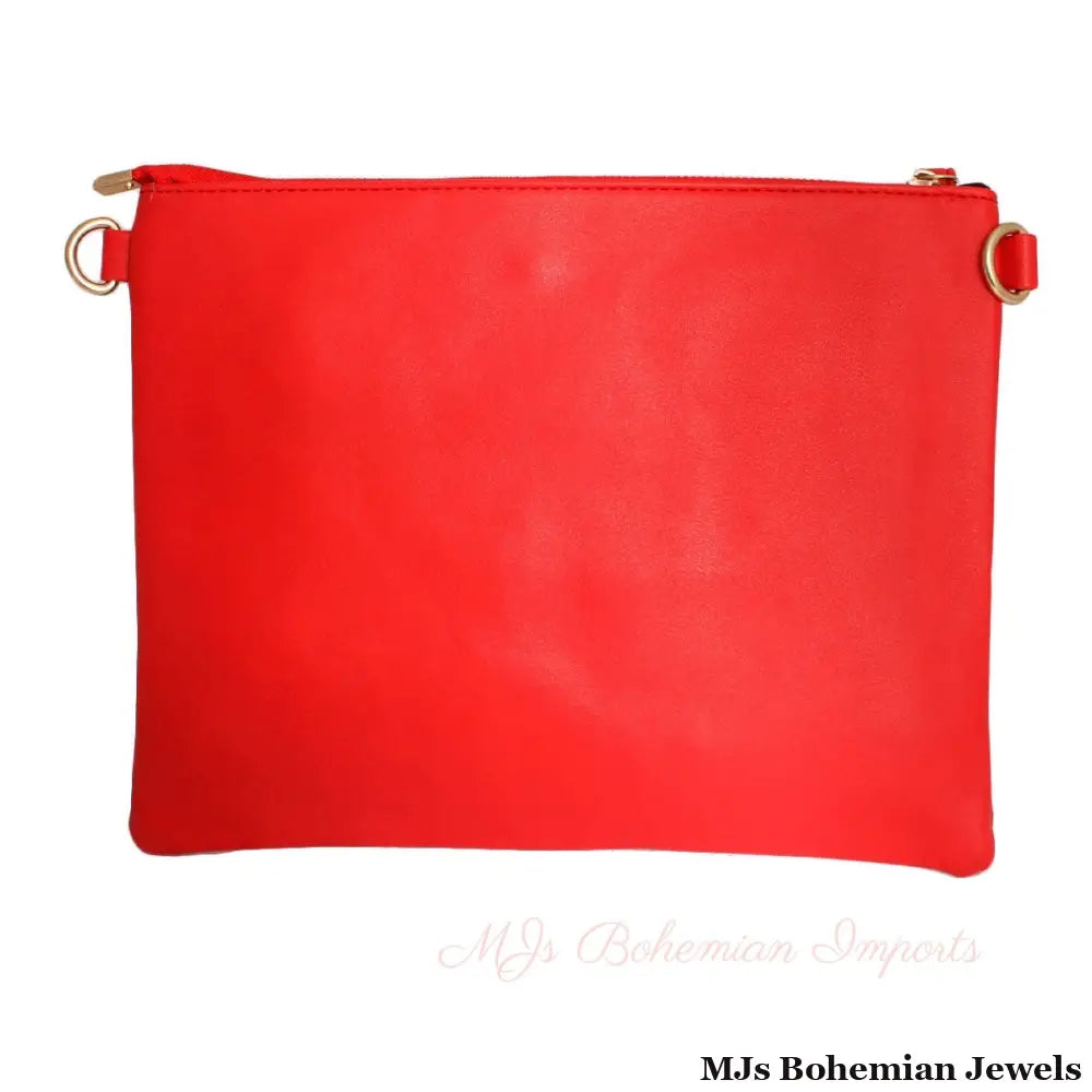 Smile Sequin Red Clutch