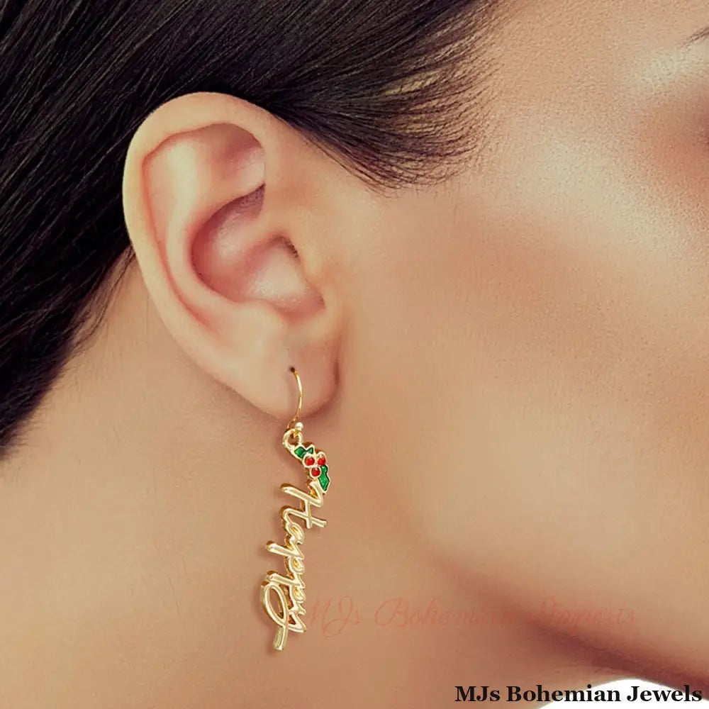 Spread Joy and Interest with Happy Holidays Earrings