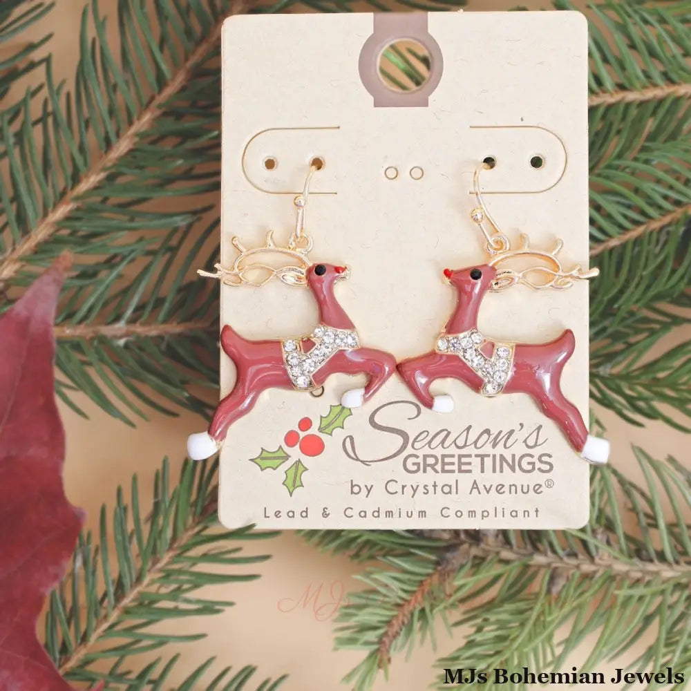 Spread Joy with Reindeer Fish Hook Earrings
