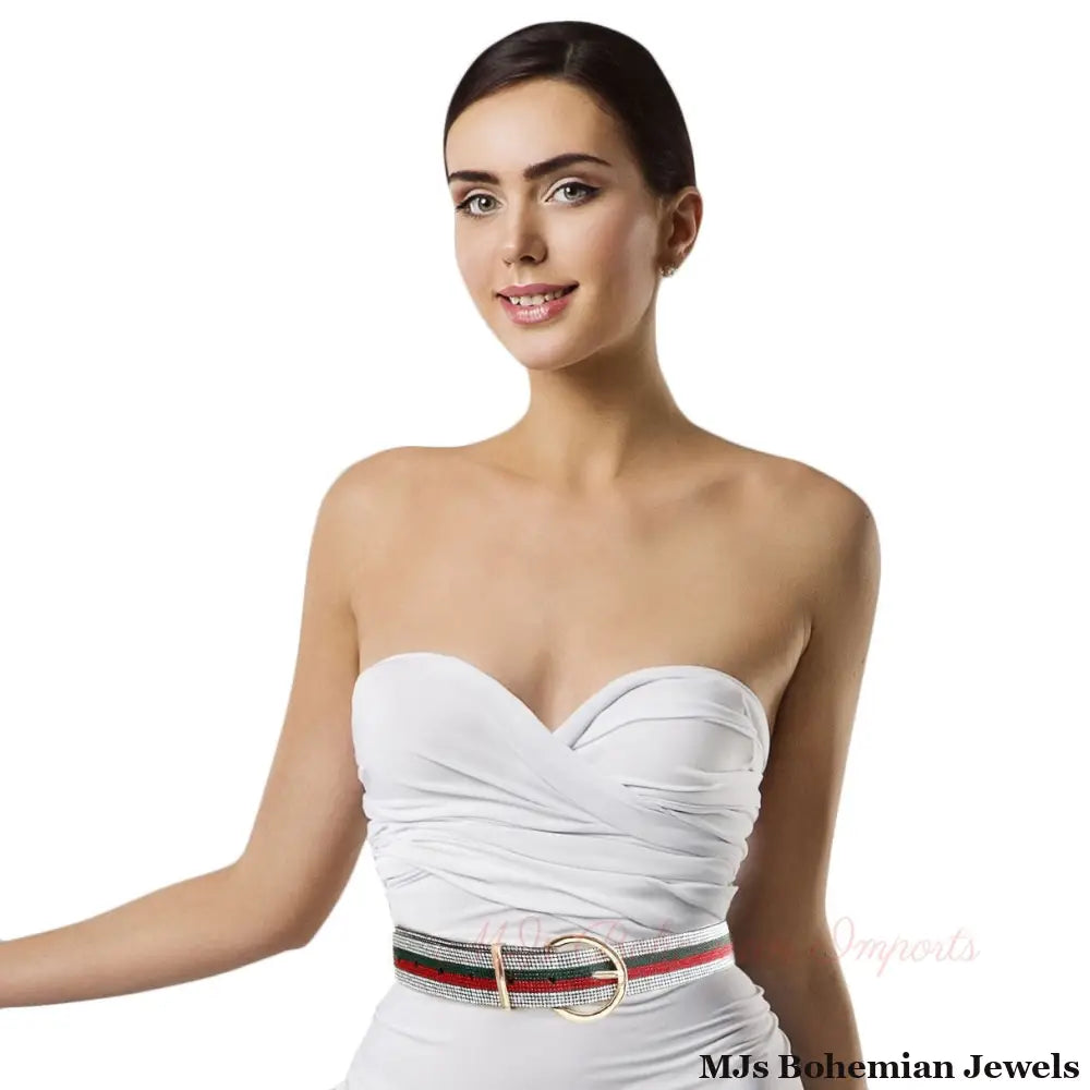 Stripe Savvy: Rhinestone Belt