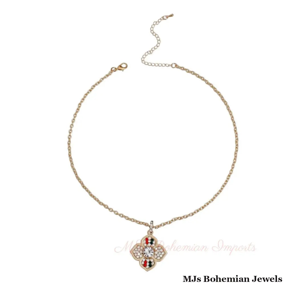 Striped Flower Splash: Luxury Necklace