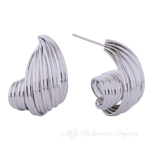 Stud White Gold Small Spiral Wire for Women