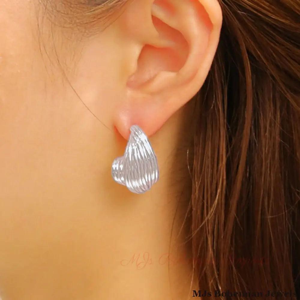 Stud White Gold Small Spiral Wire for Women