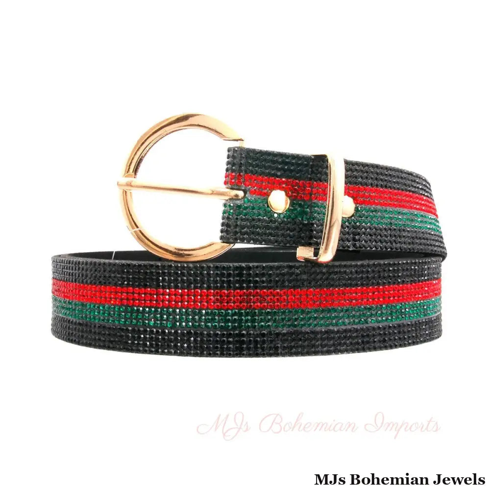 Stunning Stripe Black Belt - Bespoke Inspired