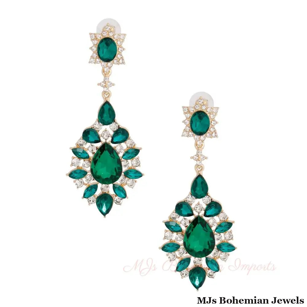 Teardrop Green Earrings