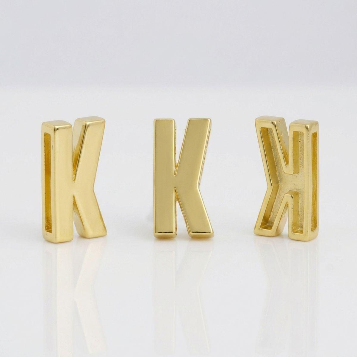Letter K Gold Slide Letter Charm Sold Individually
