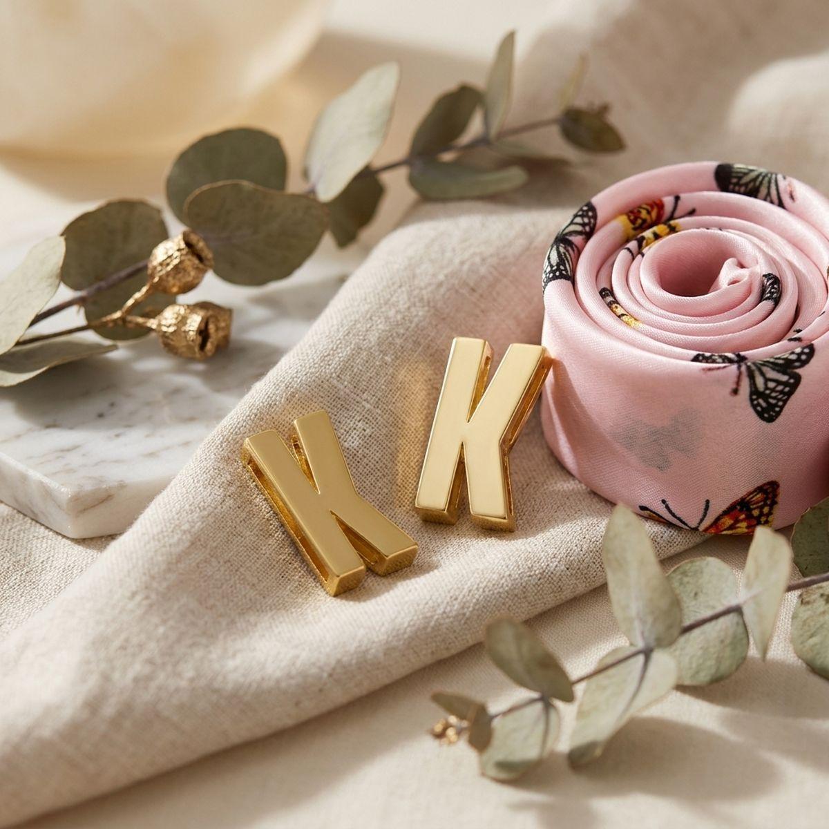 Letter K Gold Slide Letter Charm Sold Individually