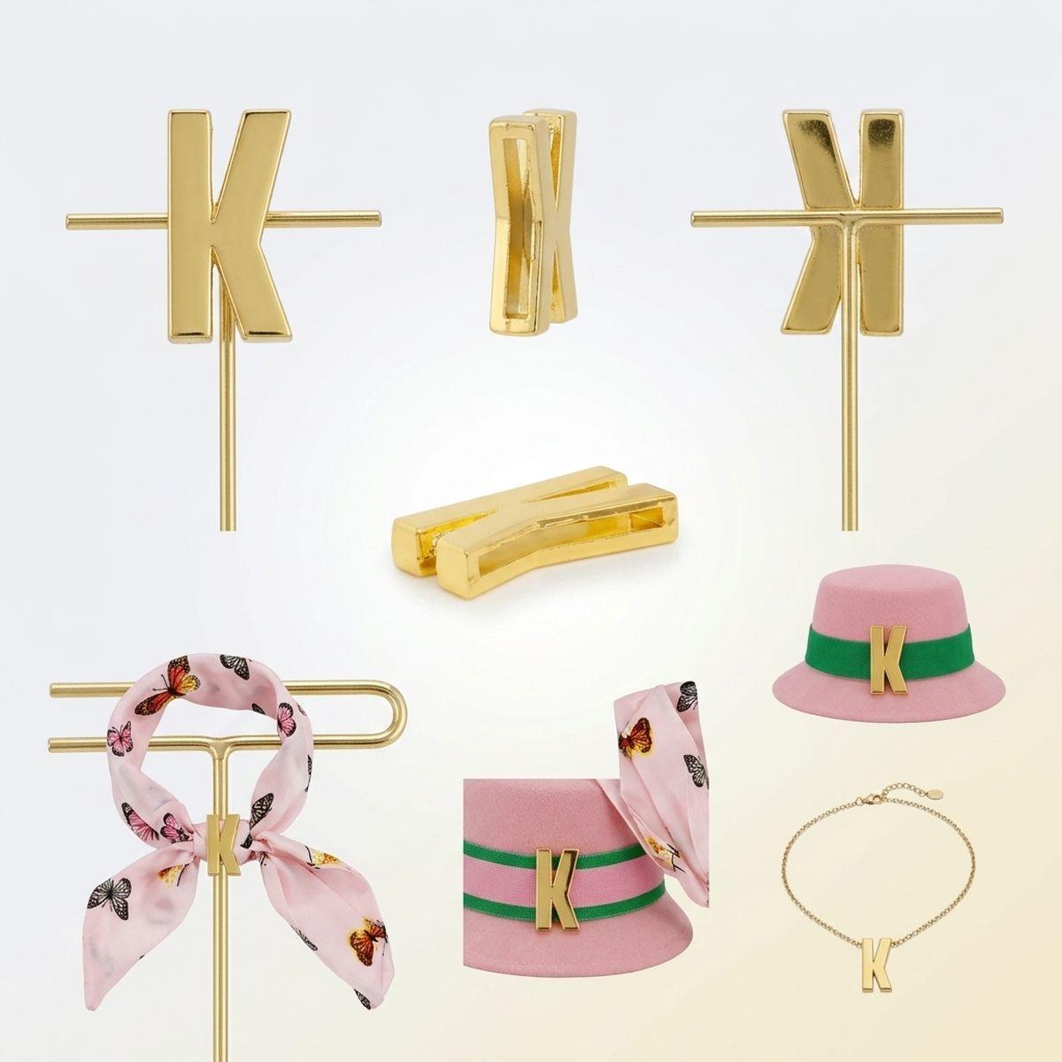 Letter K Gold Slide Letter Charm Sold Individually