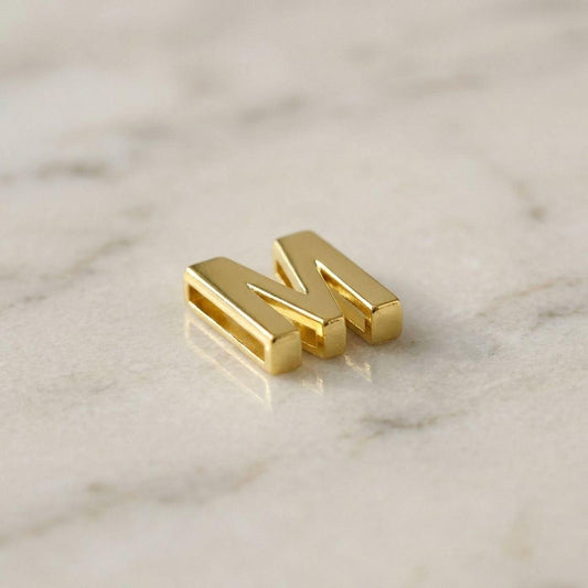 Letter M Gold Slide Letter Charm Sold Individually
