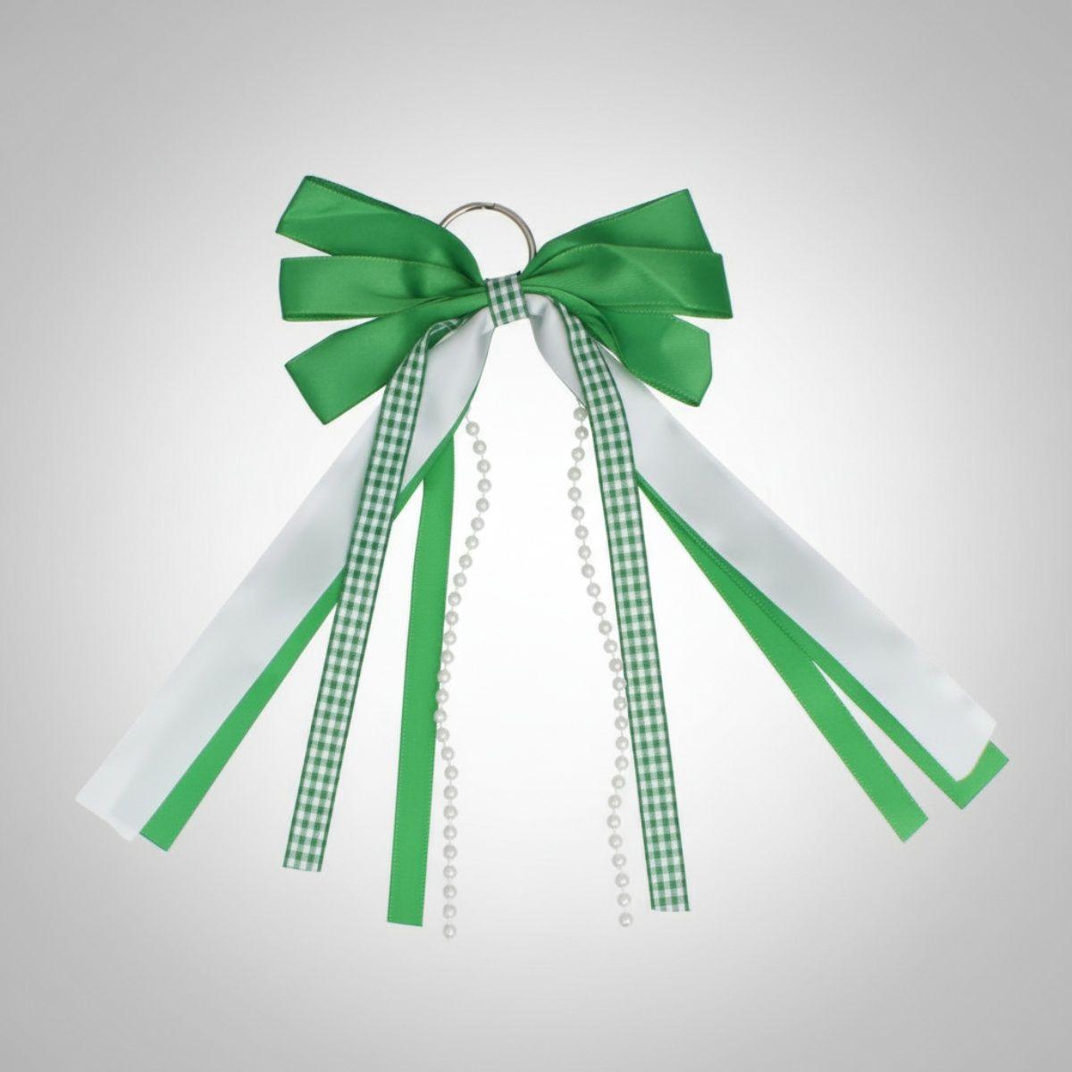 AKA Boots on the Ground Green White Boot Bow