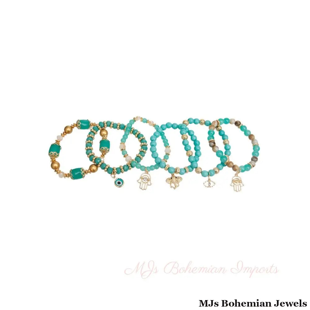 Turquoise Luck and Protection Charm Bracelets