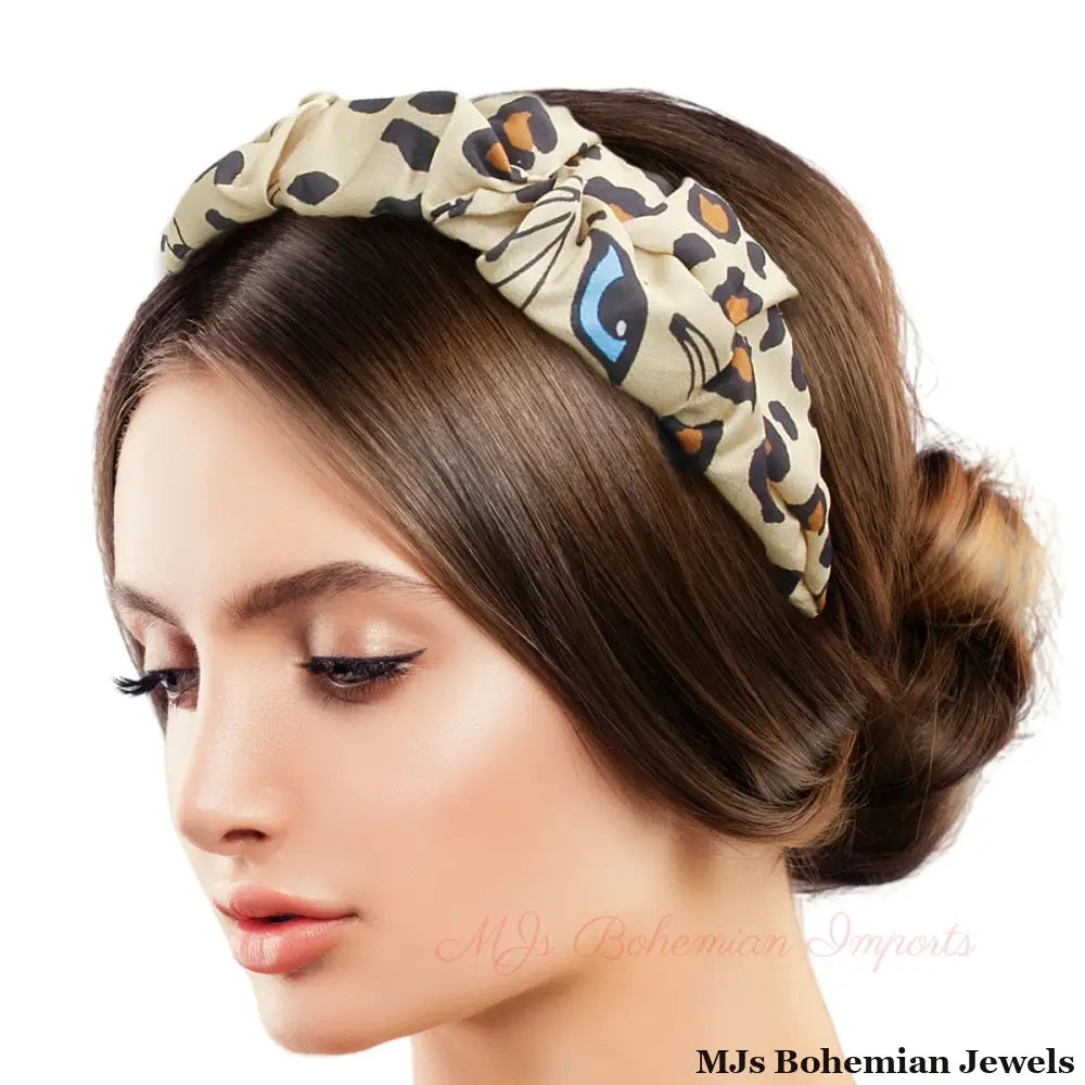 Ultrasoft Gold Leopard Print Headband