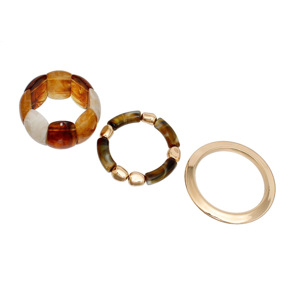 Bangle 3Pcs Rich Brown Hue Swirl Bracelet Set