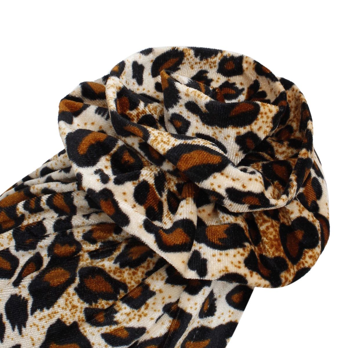 Turban Pre-Tied Flower Velvet Leopard Print Women