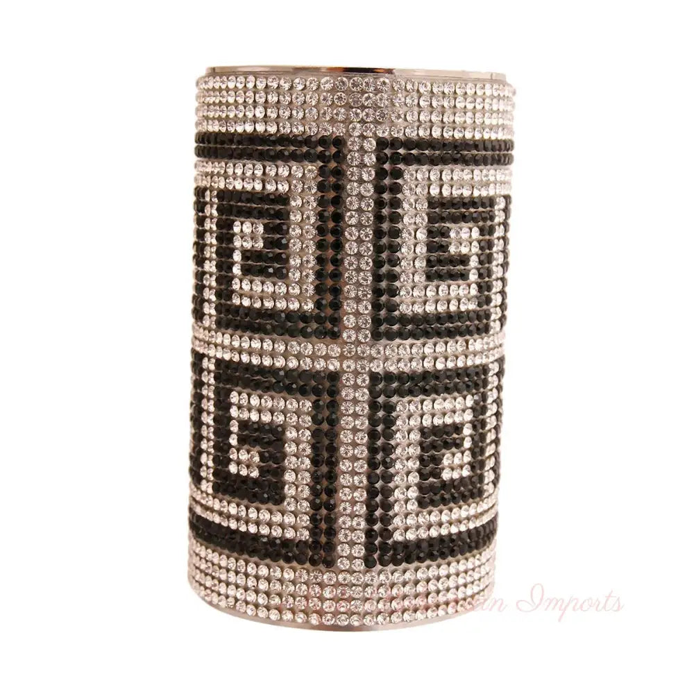 Versace Style Silver and Black Cuff