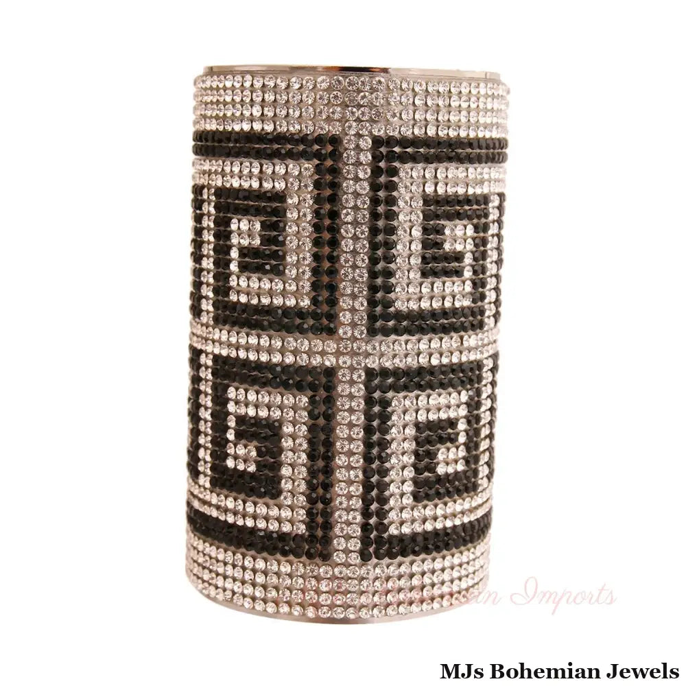 Versace Style Silver and Black Cuff