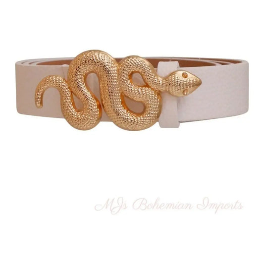 White & Gold Wonder: Snake Belt