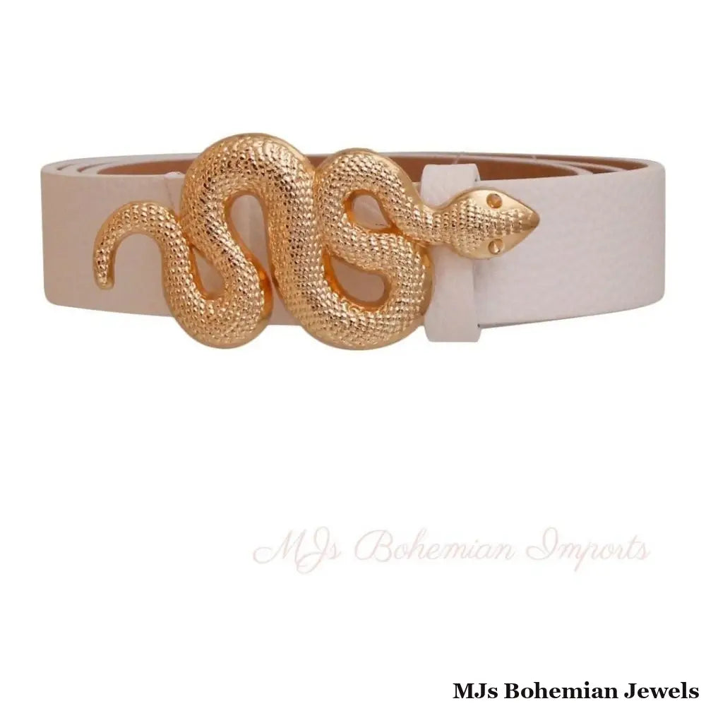 White & Gold Wonder: Snake Belt
