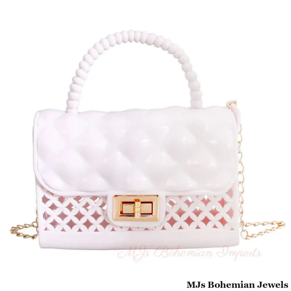 White Jelly Top Handle Mini Crossbody
