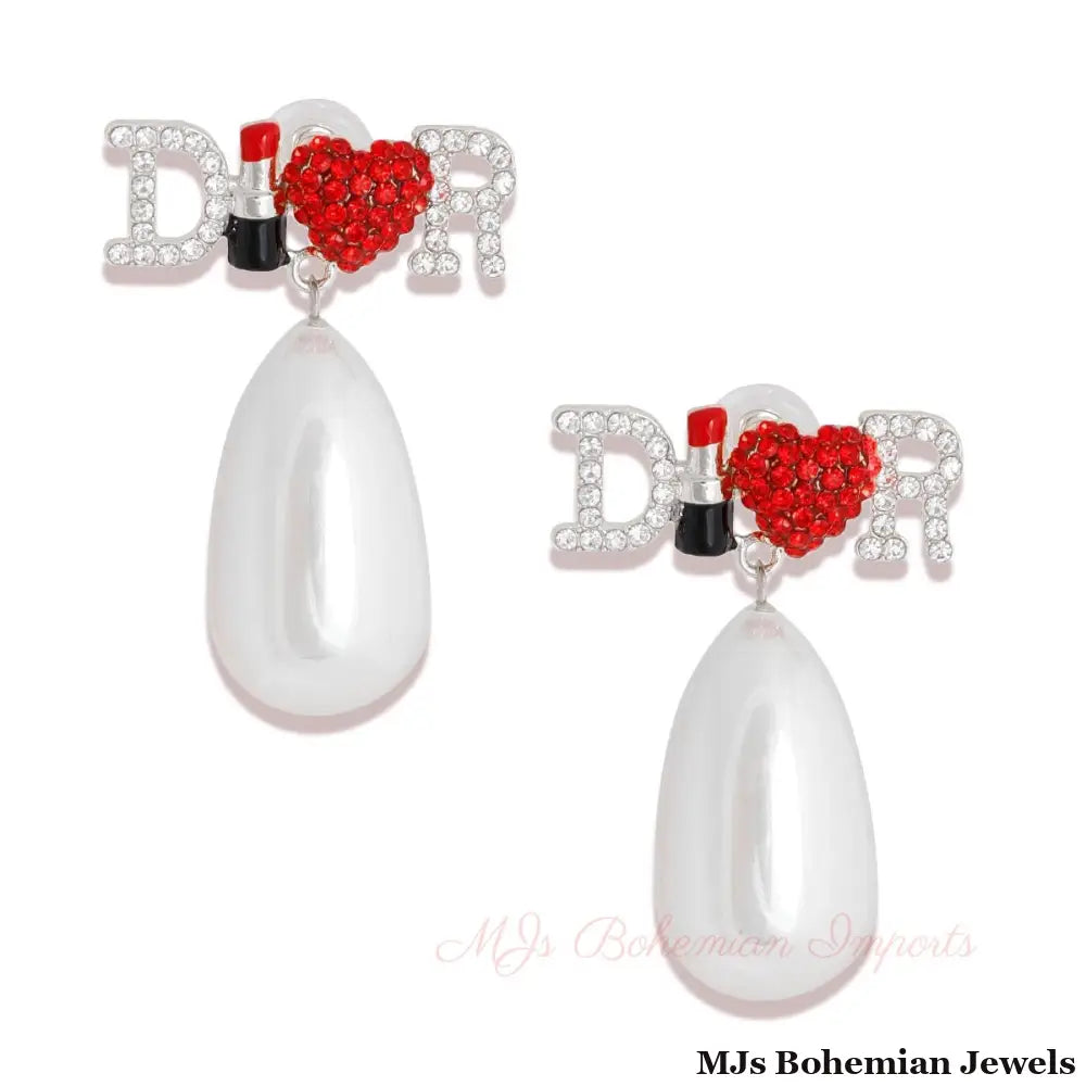 White Pearl Dangles - Couture Elegance