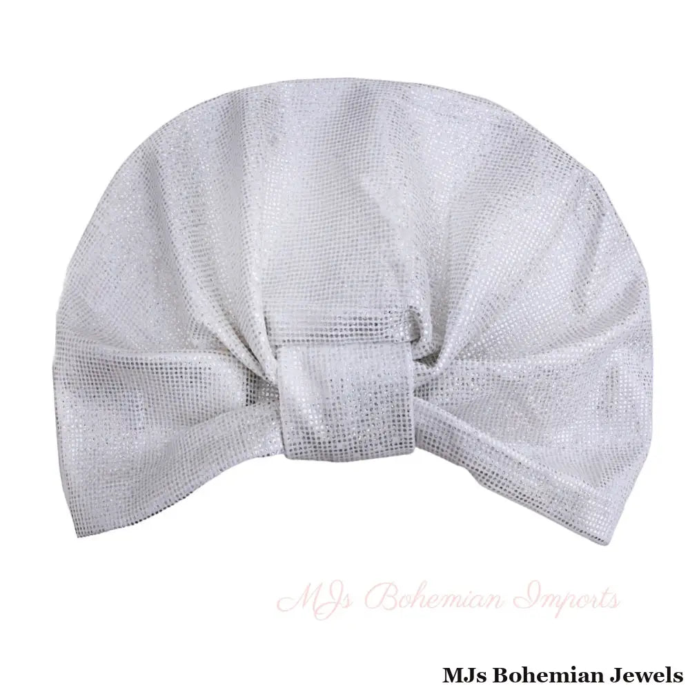 White Shimmering Metallic Turban