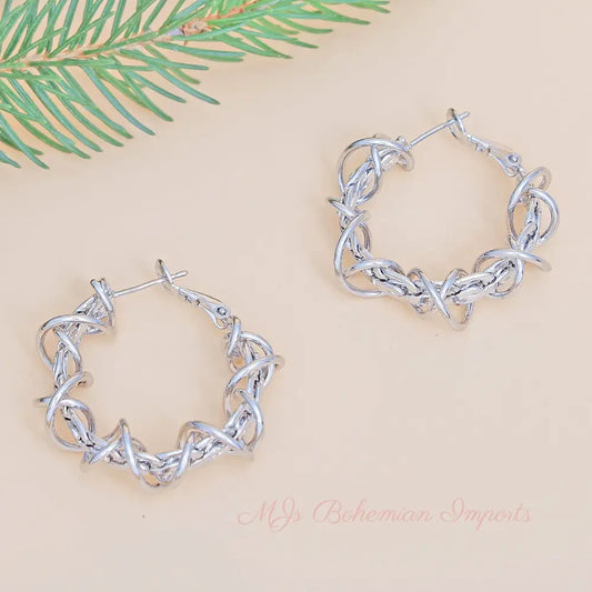 Wired Hoop White Gold 14k Dipped Earring for Women