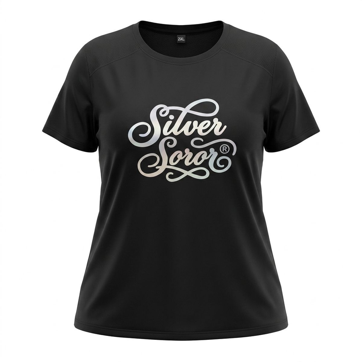 AKA 2XL Silver Soror Black Athletic Tee