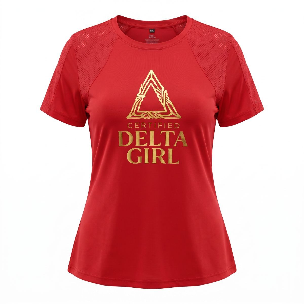 DST Certified 2XL Delta Girl Red Athletic Tee