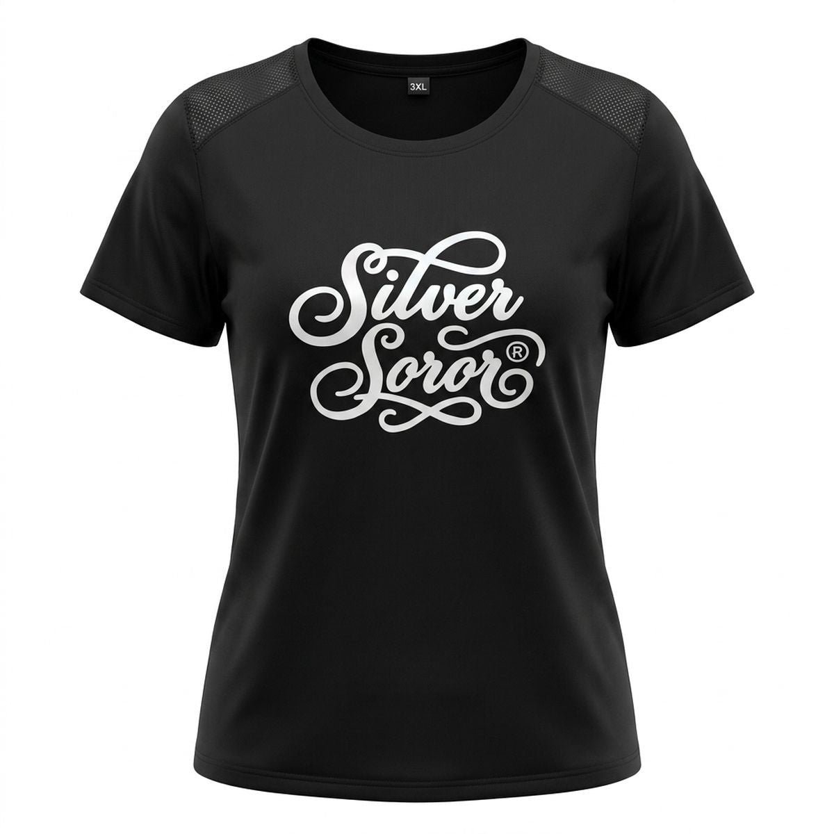 AKA 3XL Silver Soror Black Athletic Tee