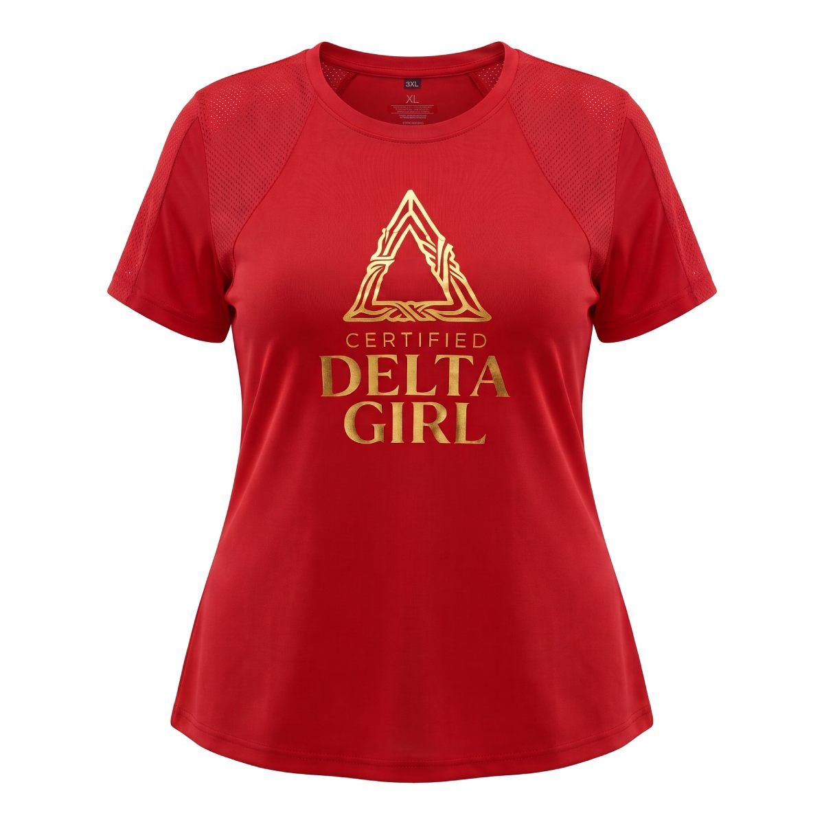 DST Certified 3XL Delta Girl Red Athletic Tee