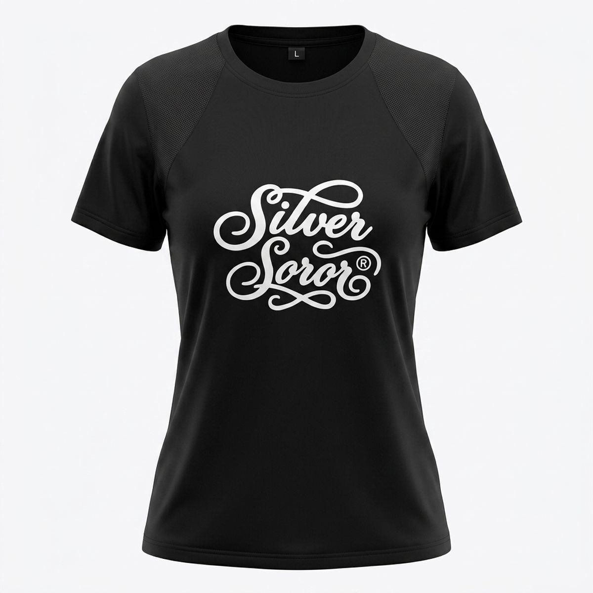 AKA Large Silver Soror Black Athletic Tee