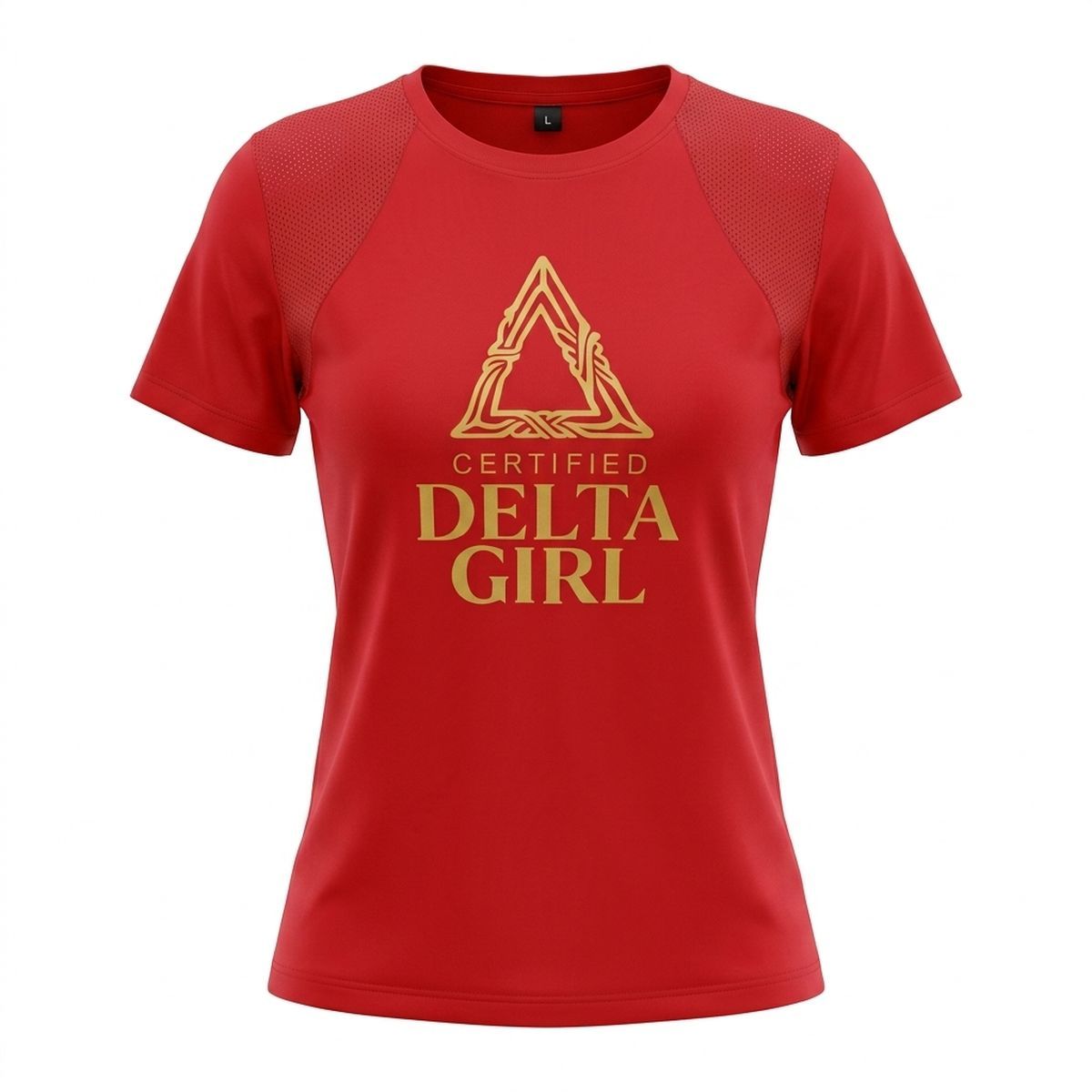 DST Certified Large Delta Girl Red Athletic Tee